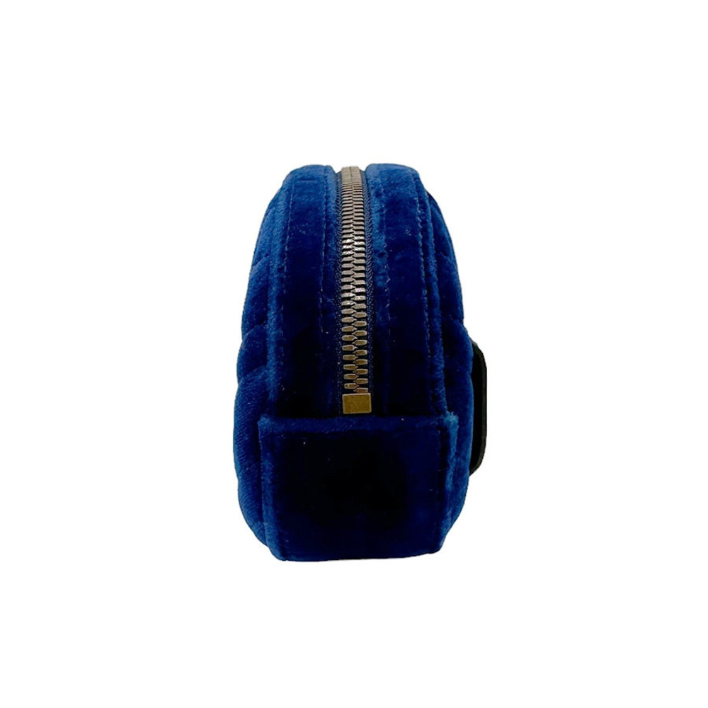 Gucci Clutch Body Bag Bum Waist Belt Blue Belt Crossbody Velour Blue
